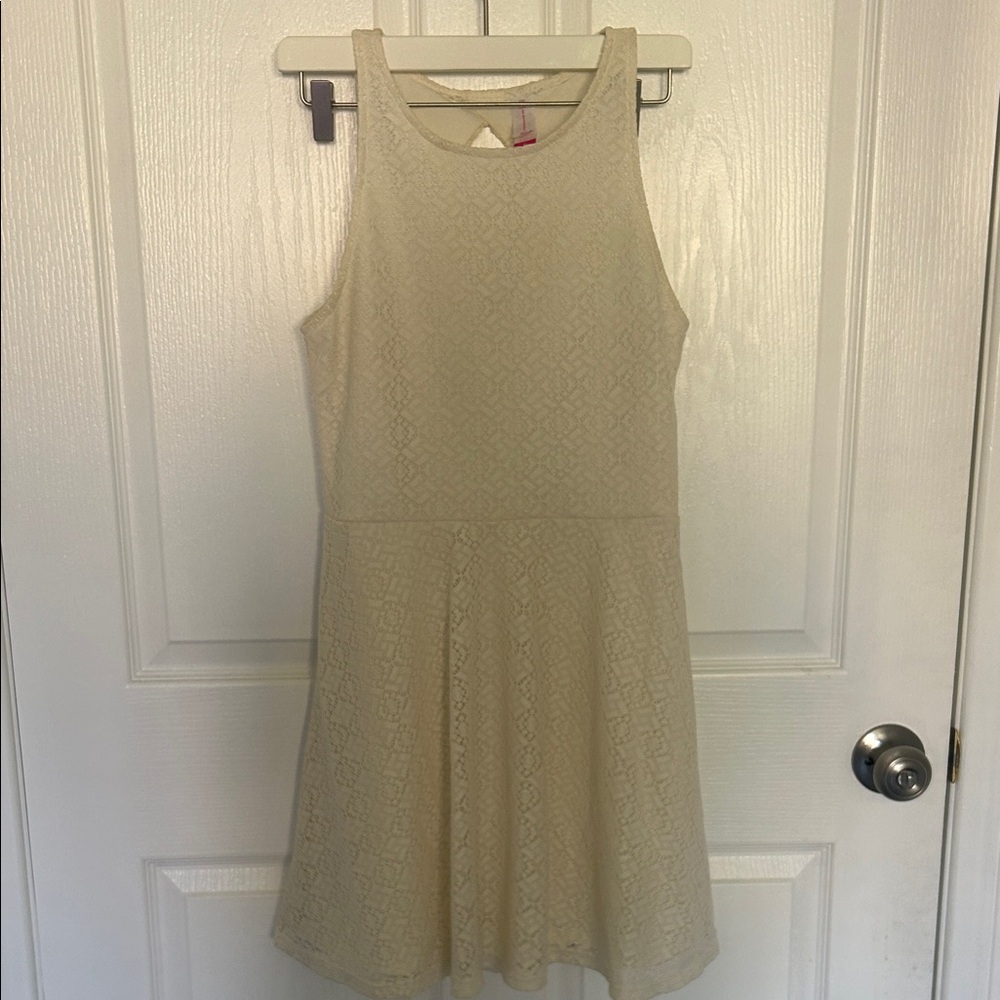 Cream Patterned Dress for Women/Juniors